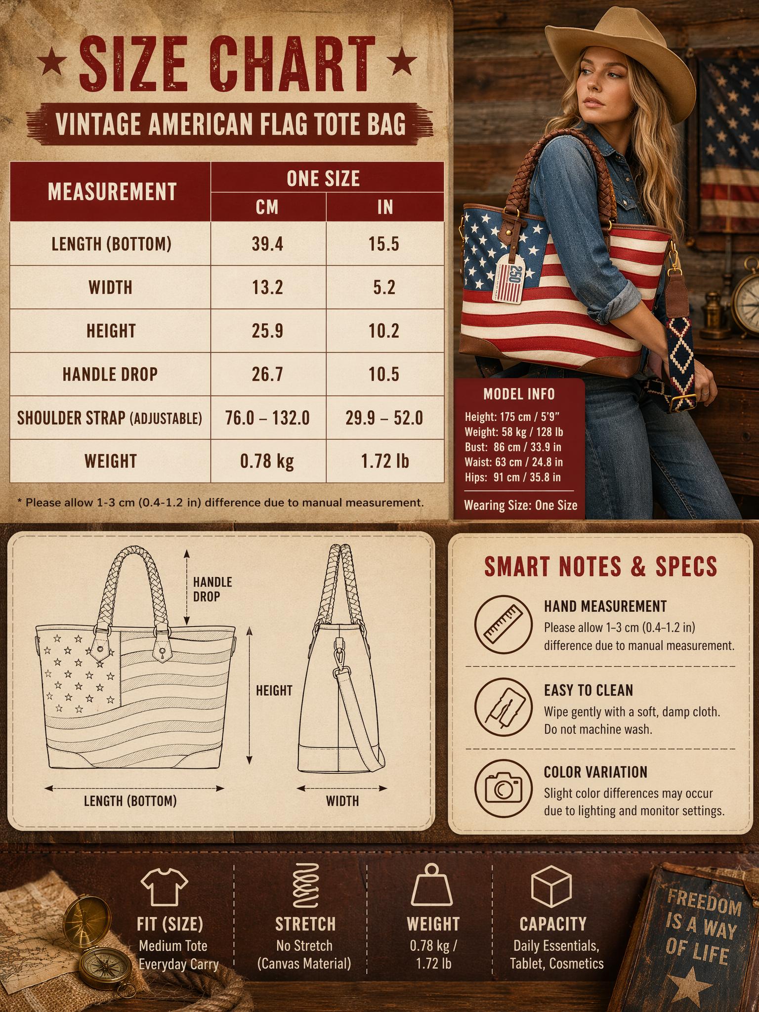 Montana West American Flag Tote Bag for Women Vintage Patriotic Western Shoulder Purse with Braided Top Handles