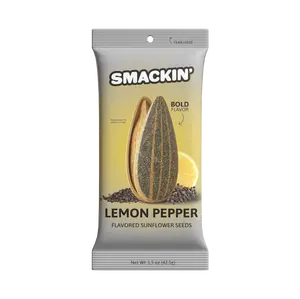 SMACKIN' Sunflower Seeds Lemon Pepper Flavor - 6 Bags - 1.5 oz SMACKIN' Sunflower Seeds Lemon Pepper Flavor - 6 Bags - 1.5 oz