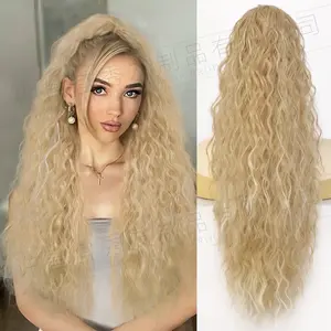 High-Temperature Fiber Water Wave Long Curly Hair Puff Corn Perm Drawstring Ponytail Hair Extension Ponytail