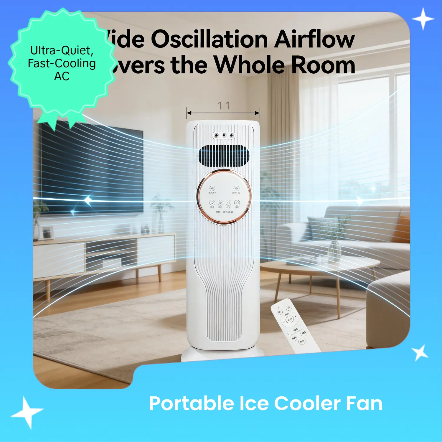 2026 New Arrival 12000BTU Portable AirConditioner - Ice Crystal Air Cooler Fan (Water &Ice) Ultra Quiet Fast Cooling Mobile AC, Smart24H Timing Energy Efficient, Suitable for BedroomOffice Living Room, Summer Comfort Cool All Day,TikTok Mid Year Sale