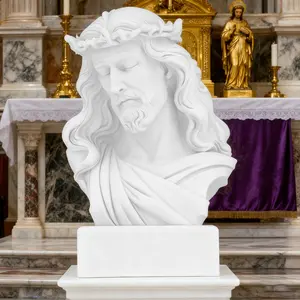Jesus Head Statue, Religious Figurine for Home Decor, Spiritual Ornament, High-Quality Material, Perfect Gift for Faithful