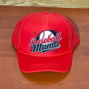 Baseball Mama Trucker Hat Gameday Event Mom Hat Adjustable Snapback Mesh Back