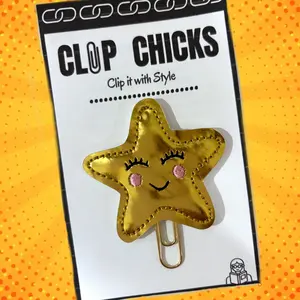 Gold Star Novelty Paper Clip, Fun Bookmark, Planner Clip, Journal Accessories, Paper Organizer, Whimsical Gifts for Readers and Writers, Unique Gifts under $5.