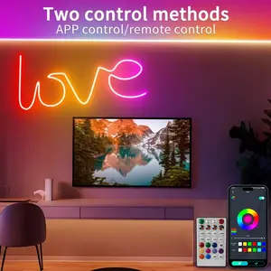 Smart LED Neon Strip Lights, Waterproof IP65, 16M Colors RGBIC, APP & Voice Control, USB Powered, for Bedroom TV Backlight Gaming Room Bar Decor