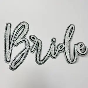 10" Bride in white & Black - Sequin Patch