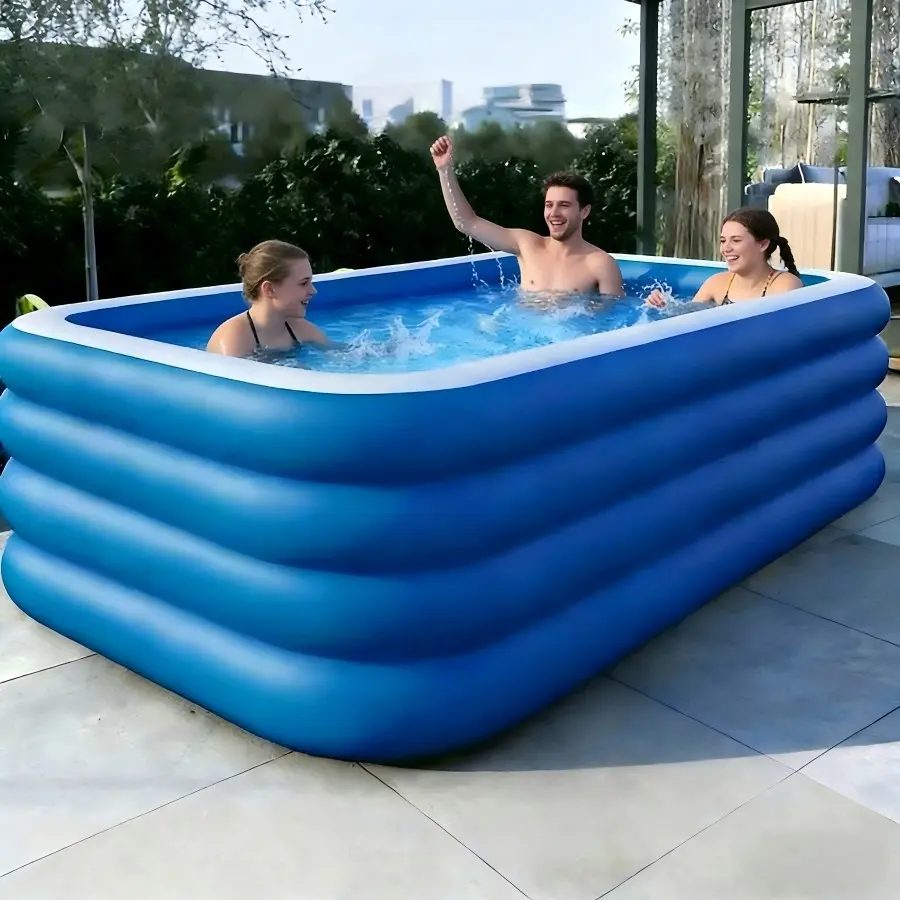 Foldable Portable Multi-Layer Inflatable Pool, Outdoor Family Pool, Durable Thick PVC Material, Ideal for Garden, Backyard, Roof, Summer Fun Gift, Blow Up Pool, Swimming Pool Portable