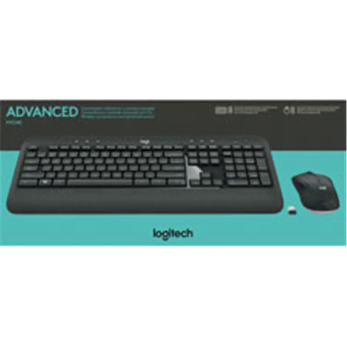 Logitech MK540 Full-Size Contoured Spill-Proof Unifying Wireless Keyboard and Mouse Combo (Black) - Adjustable Tilt Legs, Encrypted Wireless Connection, Hot Keys, Plug-and-Play, Soft Rubber Side Grips, Long-Life for Music Accessories Setup