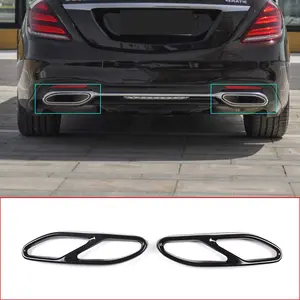 Exhaust Muffler Cover Trim for Mercedes Benz S Class S450 S500 S560 S320L 320L 350L S500L 2018 2019 2020 Tail Muffler Tail Throat Pipes Stainless Steel