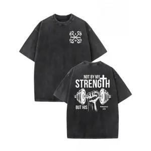 Classic Vintage Heavyweight Cotton Tee for Men and Women – Faith-Inspired Double Print