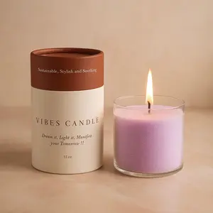 Vibes Pearled Candle Purple Haze - 11oz Luxury Pearled Candle | Calming Lavender Scent | Sustainable & Stylish