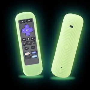 Silicone Protective Case for Tcl Roku Remote with Speaker Hole, Glow in the Dark Design Storage Bag, Reusable Remote Cover for Easy Grip