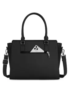 Women's Work Tote Bag with Top Zipper Design, Leather Shoulder Backpack, Classic Handbag for Office Business Travel, Pu Tote Satchel