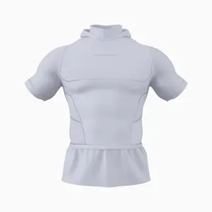 Hooded Short Sleeve Turtleneck Compression+ Shirt