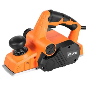 VEVOR Electric Hand Planer, 3-1/4-Inch Cut Width, 7-Amp 14500 RPM Corded Power Handheld Planer for Wood, with Adjustable Cut Depth, 2 Blades, for Woodworking Wood Chamfer DIY Smooth Finish Carpentry