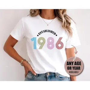 40th Birthday Ladies Shirt UK, Vintage 1986 Birthday Shirt, 40th Birthday Gifts for Women, Custom Birthday Gifts for her,Mothers day t shirt
