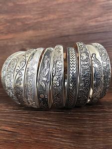 Vintage Chinese Style Cuff Bangle Bracelet, Boho Style Adjustable Engraving Bracelet for Women & Men, Fashion Accessories for Daily Wear