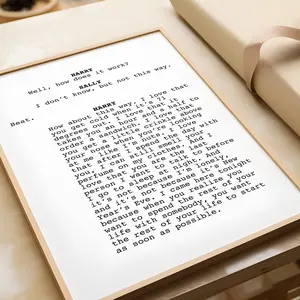When Harry Met Sally Screenplay, Physical Art Print, New Year's Eve Scene, Trendy Wall Art, Movie Script Print, Film Quote Poster