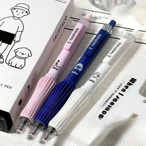 Cute Animal Design Retractable Gel Pen, 4 Counts 0.5mm Fine Point Quick-dry Ink Pen, Smooth Writing Pen for Journaling, Office Gifts