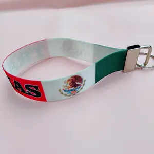 Mexican flag keychain wristlet trakas