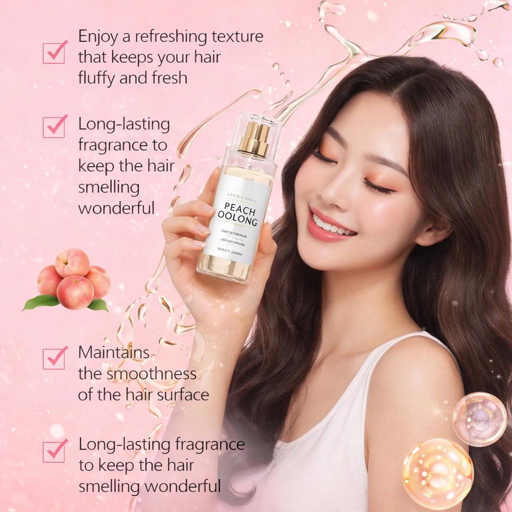 Natural Peach Oolong Fragrance Spray - Sweet Fruit Tea Scent Body Mist | Light & Fresh Daily Perfume for Women Spray floral elegant scentual fruit sweet Eau de Parfum long-lasting fragrance gourmand fragrance e daily portable