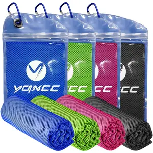 YQXCC 4 Pack Cooling Towel (47"x12") Ice Cool for Neck, Microfiber Soft Breathable Chilly Towels for Yoga, Sports, Golf, Gym, Camping, Running, Fitness, Workout & More Activities