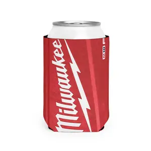 Milwaukee Red Printed Design Can Cooler Sleeve, Can Koozie, Fun Graphics, Full Color Selection, Pick Your Favorite