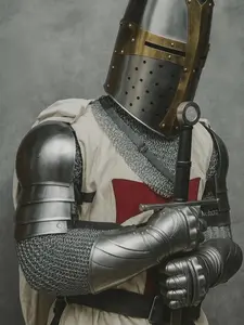 Wearable Medieval Knight Full Body Armor: Crusader Cosplay Costume