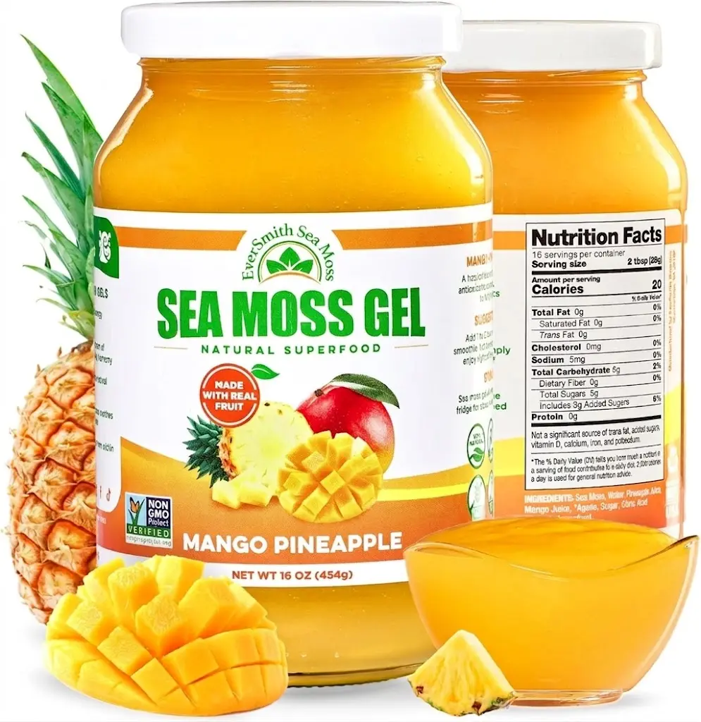 Wildcrafted Irish Sea Moss Gel Made in USA Rich in Vitamins and Minerals Sea Moss Gel Raw Nutritional Supplement Daily Immune Support Digestive Health Joint Support Thyroid Health Vitality Energy and Overall Wellness Formula