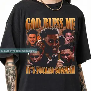 God Bless Me Its Fucken Summah Graphic T-Shirt, Funny Summer Party Tee