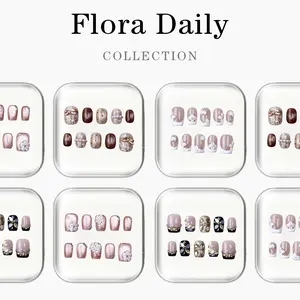BUY 3 GET 1 FREE NailFlora Daily Collection – Handmade Press-On Nails | Reusable, Glossy, Salon-Quality Everyday Elegance