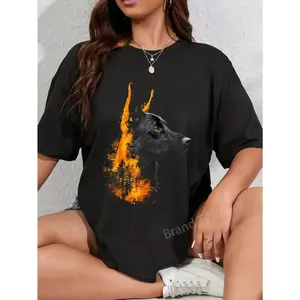 100% Cotton Belgian Malinois Dog Motif Pet Illustration Belgian Malinois T-Shirt