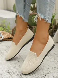 Women's Breathable Knit Flats, Ultra-Lightweight Comfy Shoes for Moms, Lightweight Slip Ons, Trendy Tiktok-Approved Summer Fashion Footwear