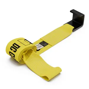 4 inch Roll Off Container Winch Strap with Sewn End Loop & Flat Container Hook