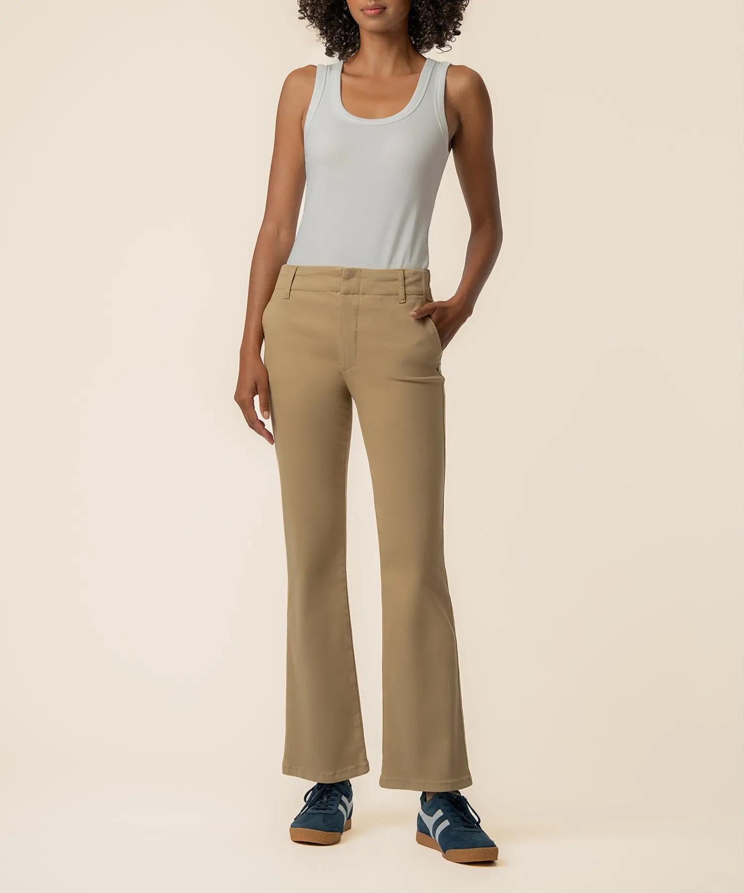 Kelsey High Rise Flare Trouser Exclusive in Camel