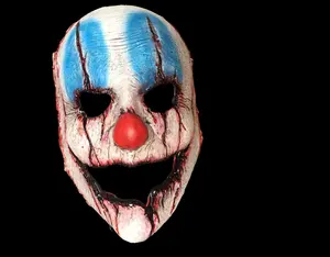 Lord Grimley's Manor The Faceless Clown Half Mask Latex Halloween Mask with a Comfortable Elastic Strap for Adults