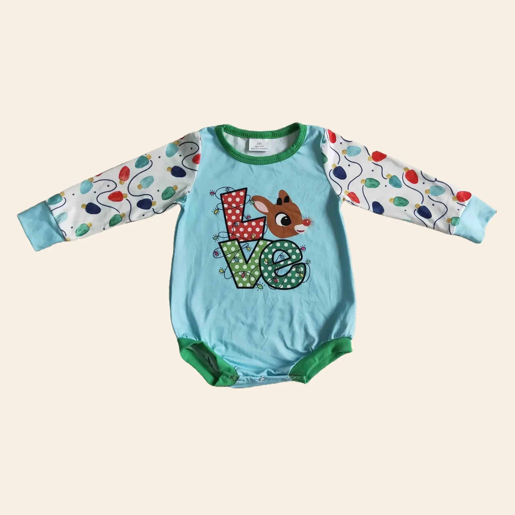 UWHB Baby Girl Christmas Romper Deer Newborn Baby Deer Baby Clothes Onesie LR0156
