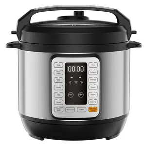 6/8 QT Electric Pressure Cooker – 12-in-1 Multi-Functional Rice Cooker with Ceramic Coated Inner Pot, 24H Preset & 12 One-Touch Menus, Slow Cooker Steamer Saute, Black/Silver