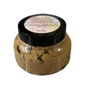 MavveRae Cinnamon Raisin & Walnut Garbanzo Bean Butter - Vegan Gluten-Free Dairy-Free Plant-Based Protein Spread 8oz/250g Sugar Peanut Vanilla Coconut Creamy