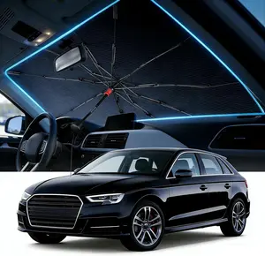 [2026 Upgrade] Windshield Sun Shade Umbrella, [Double Thickened Ice Crystal Coating] Sun & Heat Protection, Keep Vehicle Cool & Protect Interior