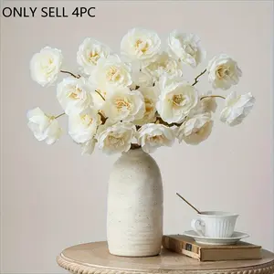 20 Elegant Simulated Peonies Set of 4, Ideal for Home Decor, Weddings, Holidays, Valentine's Day, Office Decoration, Bouquets