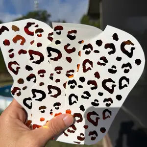 Holographic Animal Print Vinyl Tanning Sticker Set, Cheetah Leopard Print Sun Sticker Set Pack of Four