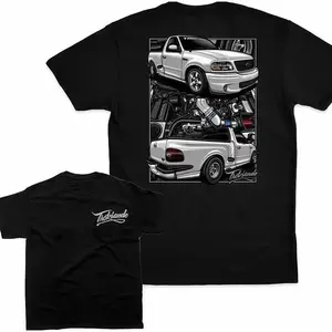 SVT Lightning Trokiando T-shirt--a patterned T-shirt designed for truck enthusiasts, featuring street style. Fun T-shirt, interesting patterned T-shirt, high-quality patterned T-shirt. Crew neck T-shirt, unisex
