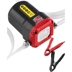 Oil Extractor Pump 12V, Electric Engine Oil Pump w/Upgraded Overcurrent Protection, Oil Transfer Pump for Motor Oil, Gear Oil, ATF, Lube Oil Change, Fluid Transfer Pump for Car, Mower, Boat, Red