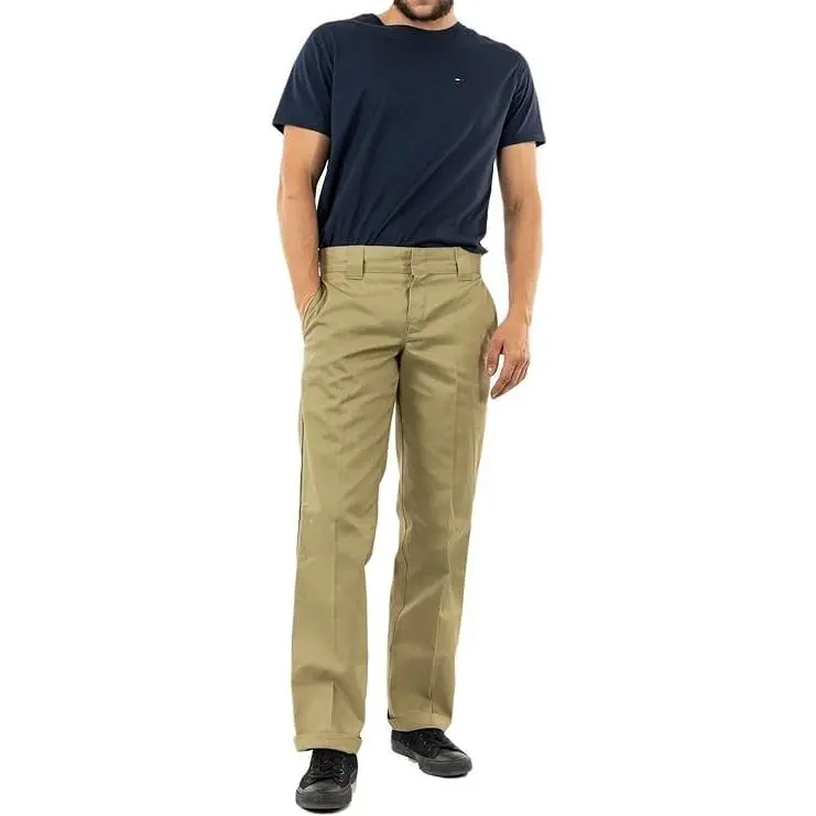 Dickies Men's Long Plain Solid Workwear Pants - 873 Slim Fit Straight Leg, Wrinkle-Resistant Twill Fabric, Stain-Release Finish, 2-Piece Waistband, Durable, Belt-Compatible, Comfortable