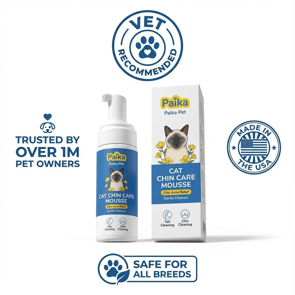 Pet Cat Chin Care Mousse, Grooming Essentials for Cats, Gentle Cleanser & Moisturizer, Perfect for Daily Use, Enhances Skin Health