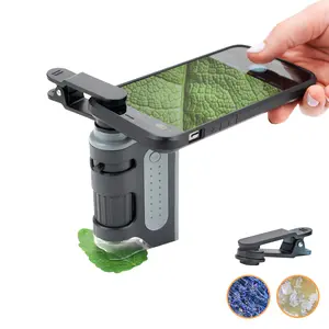 MicroBrite Pro Kit - Pocket Microscope & Smartphone Adapter, LED Microscope with Adapter Clip For Digiscoping (MM-350)