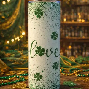 Custom St Patrick’s Day 20oz Tumblers with Shamrock Design Perfect Gift for Irish Lovers
