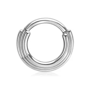 Descending Triple Stacked Hinged Segment Clicker Ring - G23 Implant Grade Titanium