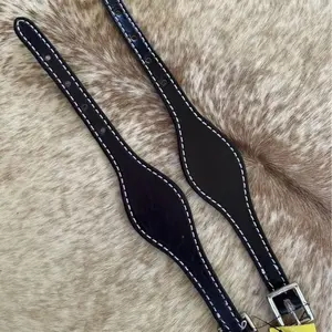 Pair of Black Top Grain Leather Western Saddle Replacement Stirrup Fender Hobbles