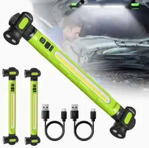 Magnetic LED Work Light – 4 Modes, 360° Rotating, Red Warning Light & Hook – Rechargeable for Car Repair Camping Garage